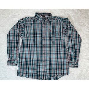 Ariat Pro Series Plaid Button Down Long Sleeve Shirt‎ Mens size MEDIUM
